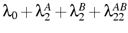 $\lambda_0 + \lambda_2^A + \lambda_2^B + \lambda_{22}^{AB}$