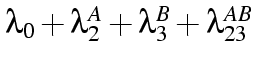 $\lambda_0 + \lambda_2^A + \lambda_3^B + \lambda_{23}^{AB}$