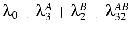 $\lambda_0 + \lambda_3^A + \lambda_2^B + \lambda_{32}^{AB}$