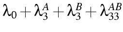 $\lambda_0 + \lambda_3^A + \lambda_3^B + \lambda_{33}^{AB}$